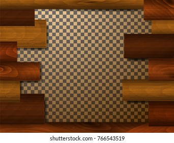 Frame texture background. Different wood types and colors, Can be used in postcards, web, flyers and banners. Old vintage grunge panels. Retro texture. Vector illustration.