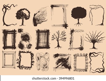frame texture trees vector