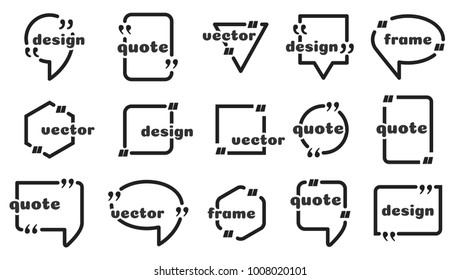 Frame for text.Website review quote citation blank template. Website review vector icon. Quote comment template. Shop customer review template. Circle review template, paper sheet, information.