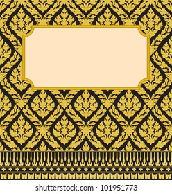 Frame with Thai art wall pattern background