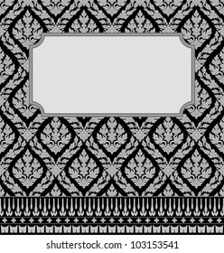 Frame with Thai art wall pattern background