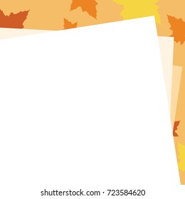 Frame Thanksgiving theme with maple and pumpkin