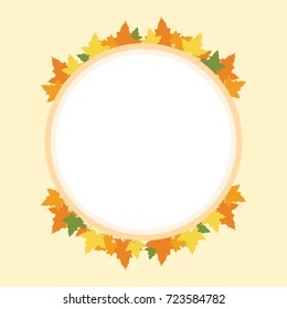 Frame Thanksgiving theme with maple and pumpkin