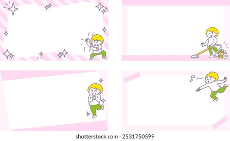 Frame that can be used for 16:9 thumbnails and eye-catches(pastel) 
