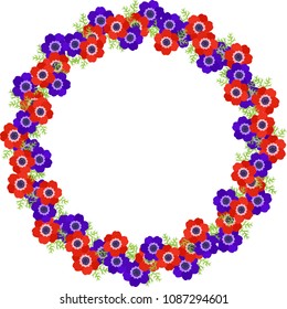 The frame that is made with anemone