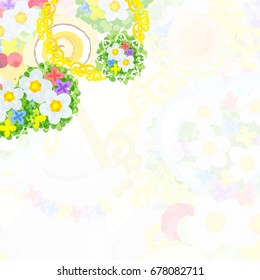 The frame that is made with flower objects