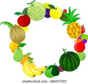 The frame that is made with various fruits