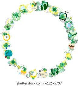 The frame that is made with various miscellaneous goods of clover
