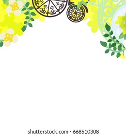 The frame that is made with yellow flower objects