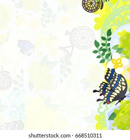 The frame that is made with yellow flower objects