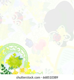 The frame that is made with yellow flower objects
