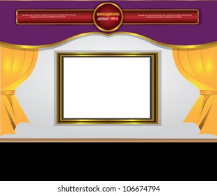 Frame and theater curtain classic background,Vector