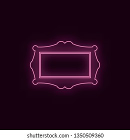 Frame, theater, neon, icon. Theater ruby color neon ui ux icon. Theater sign logo vector - Vector