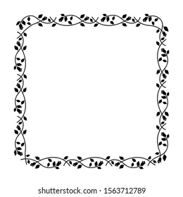 frame theme of leaves and twigs. floral border. Natural theme delimiter.