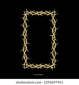 Frame of thorns. thorny plant vector. Crown of thorns. Great graphic element for your tattoo, poster, logo design.