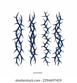 Frame of thorns. thorny plant vector. Crown of thorns. Great graphic element for your tattoo, poster, logo design.