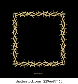 Frame of thorns. thorny plant vector. Crown of thorns. Great graphic element for your tattoo, poster, logo design.