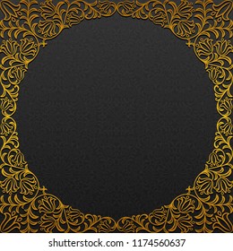 Frame with traditional floral ornament. Vector illustration.
