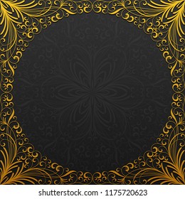 Frame with traditional floral ornament. Vector illustration.

