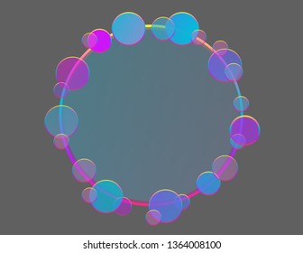 Frame transparent circles decorative