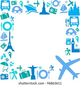 Frame with Travel icons