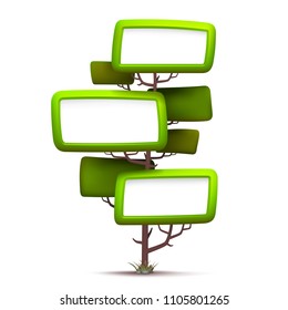 Frame tree banner green. Vector Illustration art