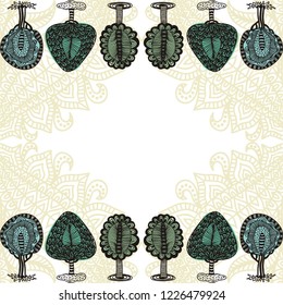 Frame of trees. Vector illustration