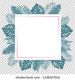 Frame from trendy Summer Tropical Leaves.