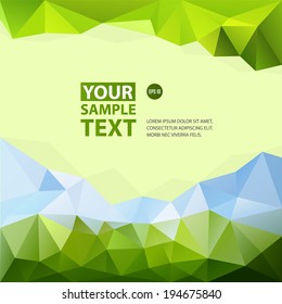 Frame from triangle abstract background with text