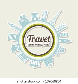 frame trip to the city over vintage  background vector illustration