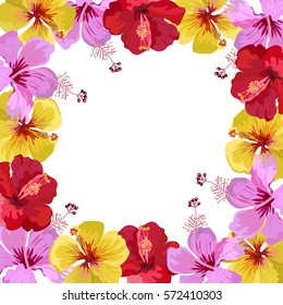 Frame with tropical flowers.