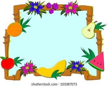 Frame of Tropical Fruit