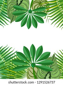 Frame with tropical leaves