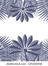 Frame with tropical leaves