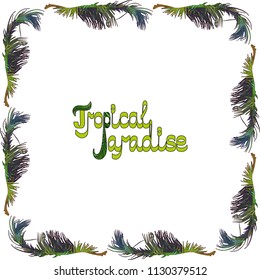 Frame from tropical palm leaves. Vector illustration EPS10