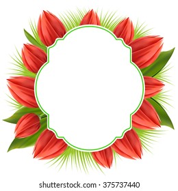 Frame with tulips