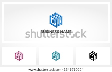 Frame Tunnel Block Rectangle Logo