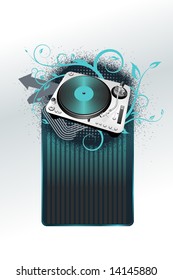 frame with turntable - vector - blue