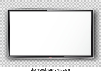 Realistic Tv White Screen Isolated Modern Stock Vector (Royalty Free ...