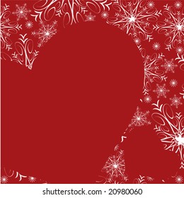Frame with two hearts and snowflakes. Vector illustration.