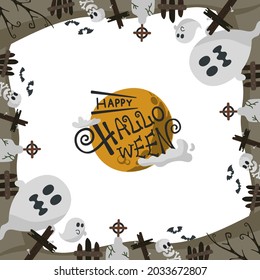 Frame type illustration of ghost that is perfect for Halloween design