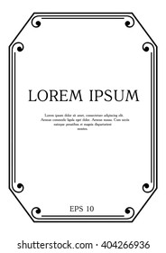 Frame under the decoration with the text