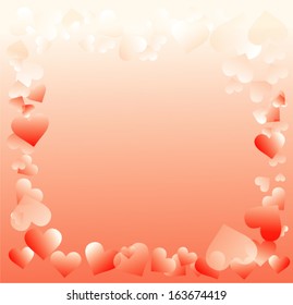 frame valentine's background with hearts