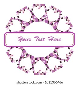Frame for Valentine's Day. Empty place for text. Red heart on a white background. Greeting poster for lovers, wedding, birthday.
