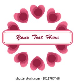 Frame for Valentine's Day. Empty place for text. Red heart on a white background. Greeting poster for lovers, wedding, birthday.
