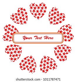 Frame for Valentine's Day. Empty place for text. Red heart on a white background. Greeting poster for lovers, wedding, birthday.