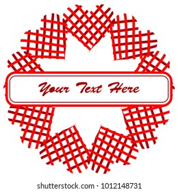 Frame for Valentine's Day. Empty place for text. Red heart on a white background. Greeting poster for lovers, wedding, birthday.