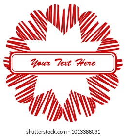 Frame for Valentine's Day. Empty place for text. Red heart on a white background. Greeting poster for lovers, wedding, birthday.