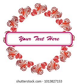 Frame for Valentine's Day. Empty place for text. Red heart on a white background. Greeting poster for lovers, wedding, birthday.