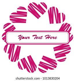 Frame for Valentine's Day. Empty place for text. Red heart on a white background. Greeting poster for lovers, wedding, birthday.